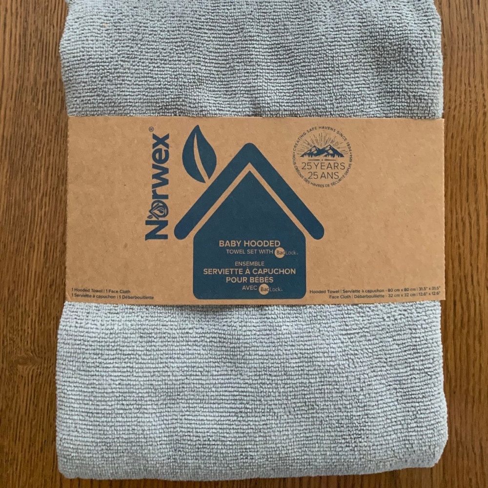 Norwex Baby Hooded Towel Set & Matching Bib Set